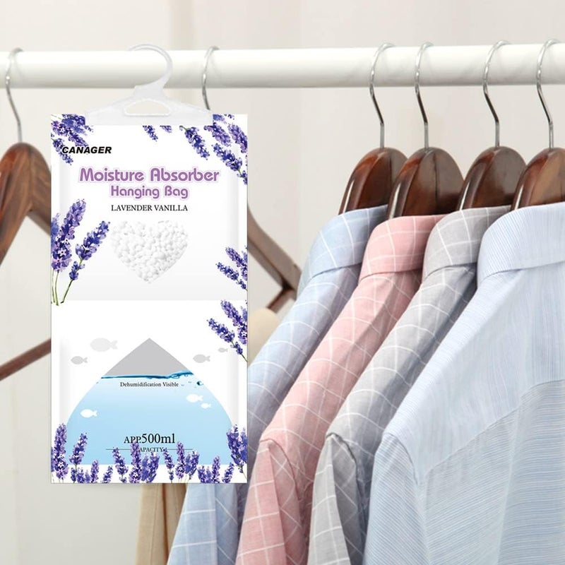 CANAGER Moisture Absorber -12 Pack,Lavender Vanilla Hanging Humidity Bag,Home,Car, and Closet Dehumidifiers and Deodorizers (12.5OZ) - Image 5